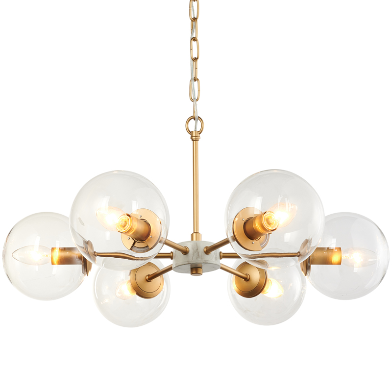 Люстра Monique Chandelier 65 Золотой Белый Прозрачный Люстра Monique Chandelier 65 Золотой Белый Прозрачный в Кирове | Loft Concept