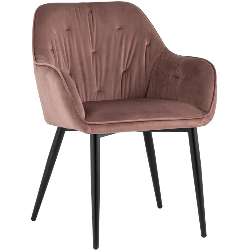 Стул CHANTAL Chair капитоне Пыльно-Розовый Велюр Розовый пастельный Черный Стул CHANTAL Chair капитоне Пыльно-Розовый Велюр Розовый пастельный Черный в Кирове | Loft Concept