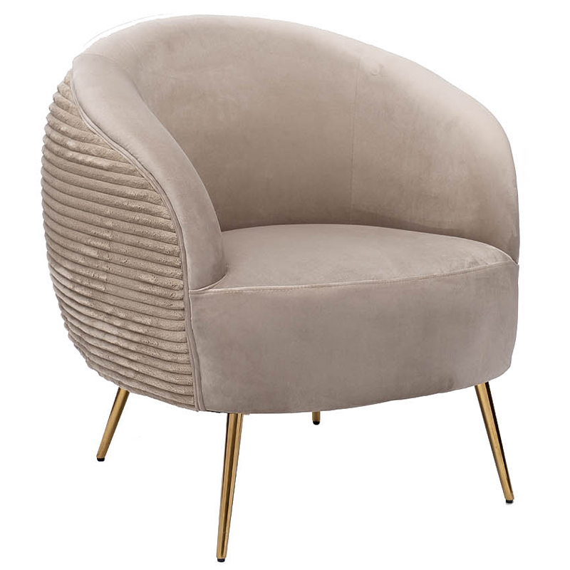 Кресло Ffion Armchair Бежево-серый Золотой Кресло Ffion Armchair Бежево-серый Золотой в Кирове | Loft Concept
