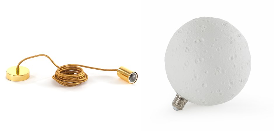 Подвесной светильник Seletti Moon Bulb Big Подвесной светильник Seletti Moon Bulb Big - Loft-Concept в Кирове