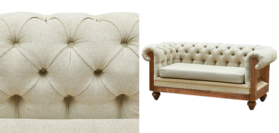 Диван Deconstructed Chesterfield Sofa double Ivory Linen Диван Deconstructed Chesterfield Sofa double Ivory Linen - Loft-Concept в Кирове