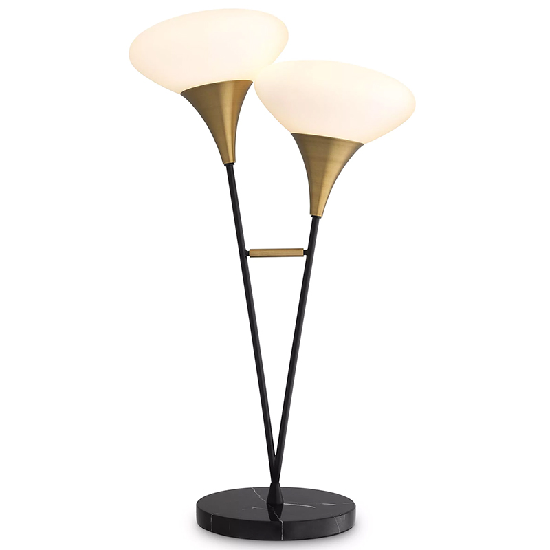 Настольная лампа Eichholtz Table Lamp Duco Белый Черный Латунь Черный Мрамор Nero Настольная лампа Eichholtz Table Lamp Duco Белый Черный Латунь Черный Мрамор Nero в Кирове | Loft Concept
