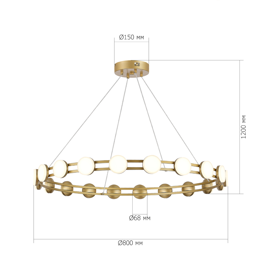 Люстра кольцевая с круглыми светодиодными источниками света Maxine Light в Кирове