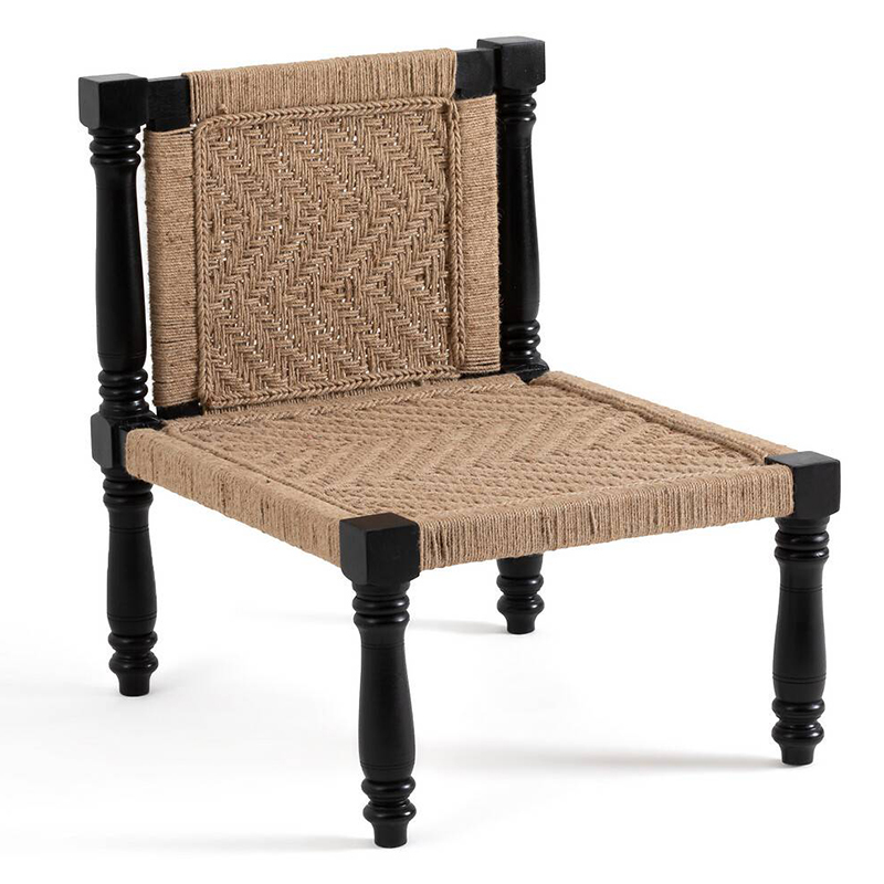 Кресло Didrik Wicker Armchair Черный Коричневый Кресло Didrik Wicker Armchair Черный Коричневый в Кирове | Loft Concept
