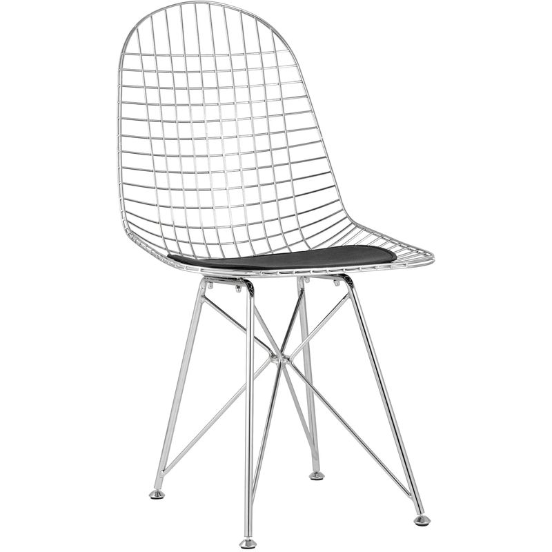 Стул Bertoia S Chair Хромированный Металл Хром Черный Стул Bertoia S Chair Хромированный Металл Хром Черный в Кирове | Loft Concept