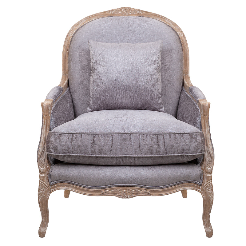 Кресло Ava Classical Armchair brown and grey velour Серый Коричневый Кресло Ava Classical Armchair brown and grey velour Серый Коричневый в Кирове | Loft Concept