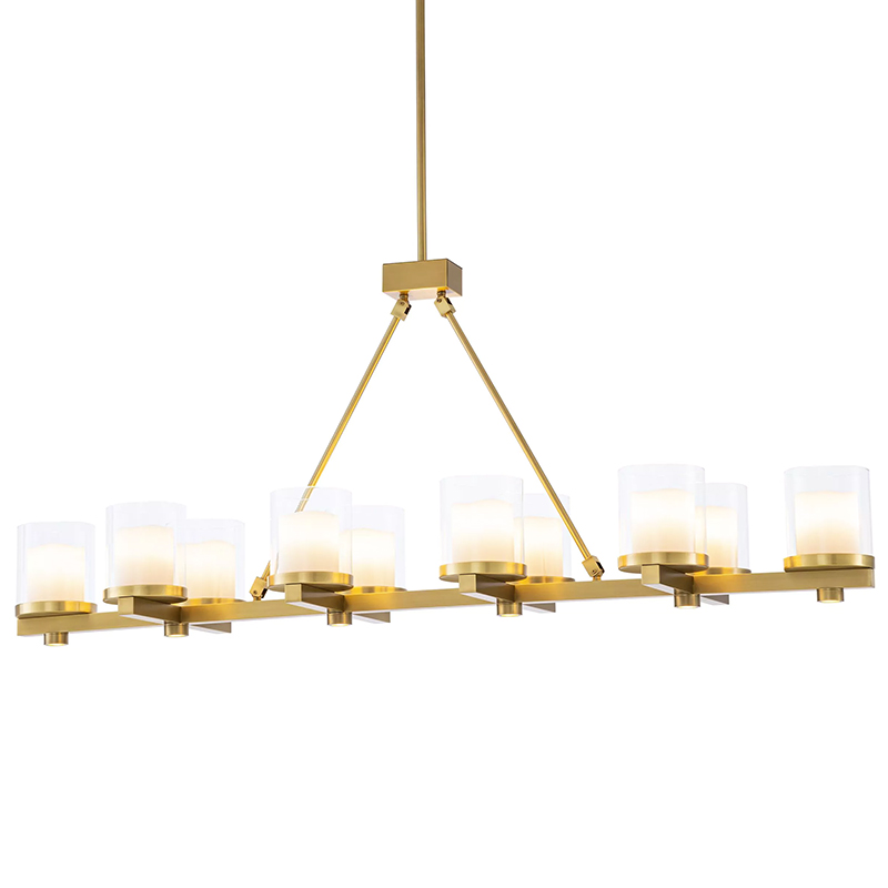Люстра Eichholtz Chandelier Donovan Brass Латунь Белый Прозрачное Стекло Люстра Eichholtz Chandelier Donovan Brass Латунь Белый Прозрачное Стекло в Кирове | Loft Concept