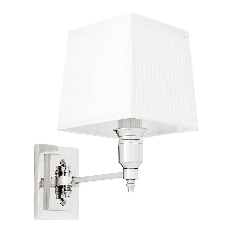 Бра Wall Lamp Lexington Single Nickel+White Никель Белый Бра Wall Lamp Lexington Single Nickel+White Никель Белый в Кирове | Loft Concept
