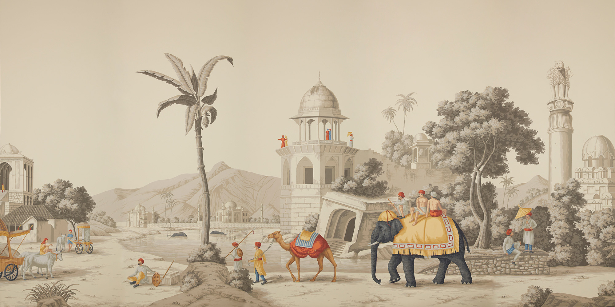 Обои ручная роспись Early Views of India scenic paper Обои ручная роспись Early Views of India scenic paper - постер Loft-Concept в Кирове