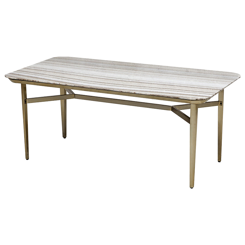 Стол Cisneros Marble Dinner Table с мраморной столешницей Бежево-серый Золотой Стол Cisneros Marble Dinner Table с мраморной столешницей Бежево-серый Золотой в Кирове | Loft Concept