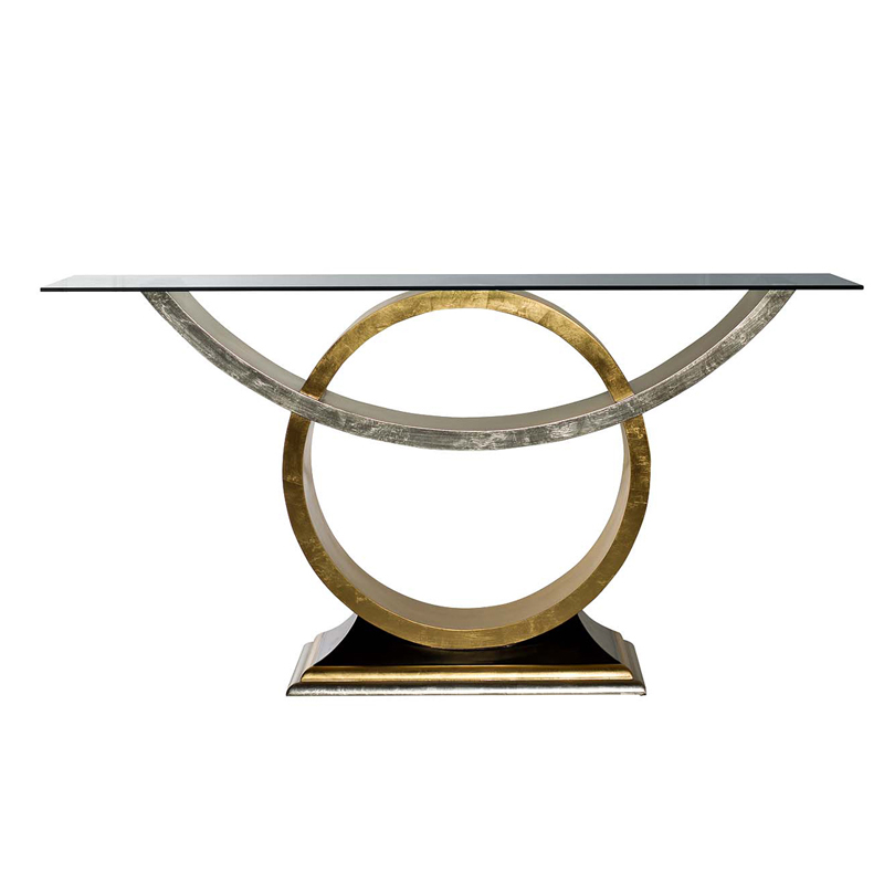 Консоль Wooden Base Gold & Silver Золотой Серебро винтаж Консоль Wooden Base Gold & Silver Золотой Серебро винтаж в Кирове | Loft Concept