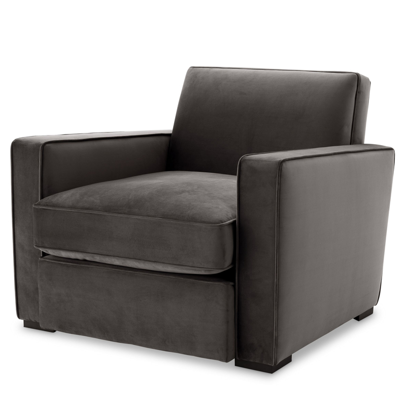 Кресло Eichholtz Chair Edmond grey Серый Черный Кресло Eichholtz Chair Edmond grey Серый Черный в Кирове | Loft Concept