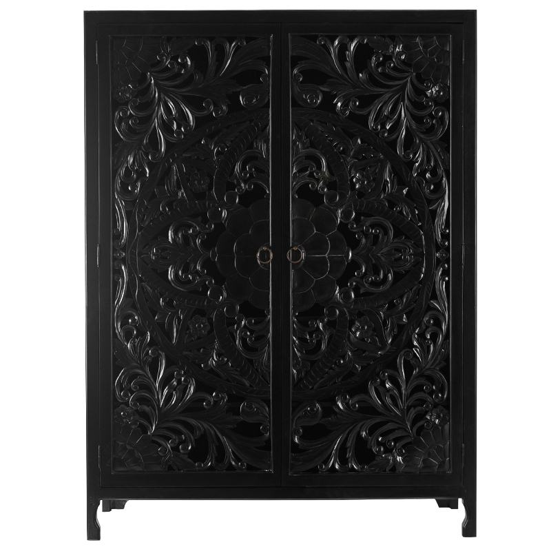 Шкаф Beauden Lace Cabinet Black Черный Шкаф Beauden Lace Cabinet Black Черный в Кирове | Loft Concept