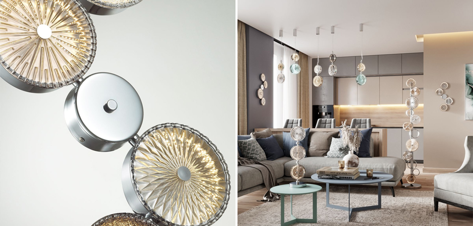 Бра с рельефным стеклом Glass Peonies Maxi Хром Бра с рельефным стеклом Glass Peonies Maxi Хром - Loft-Concept в Кирове