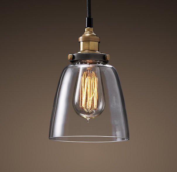 Подвесной светильник Loft Clear Glass Cloche Черный Подвесной светильник Loft Clear Glass Cloche Черный в Кирове | Loft Concept