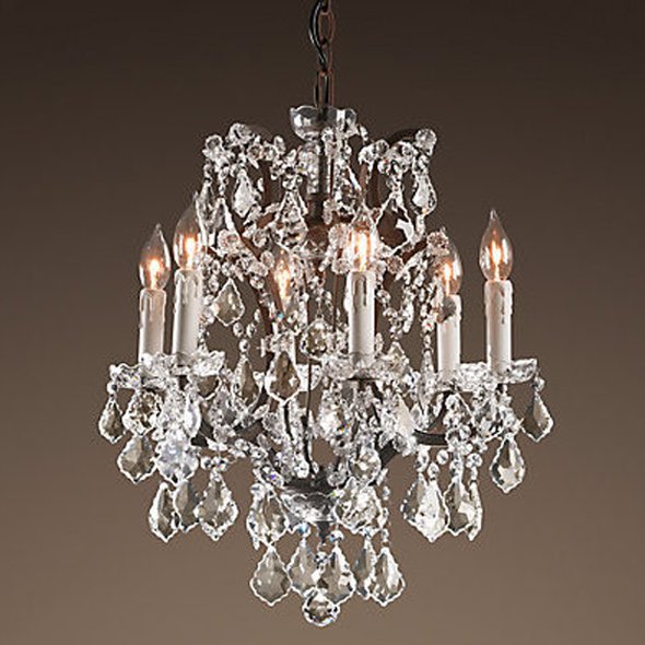 Люстра 19TH C. ROCOCO IRON & CLEAR CRYSTAL 6 Прозрачное Стекло Бурая ржавчина Люстра 19TH C. ROCOCO IRON & CLEAR CRYSTAL 6 Прозрачное Стекло Бурая ржавчина в Кирове | Loft Concept
