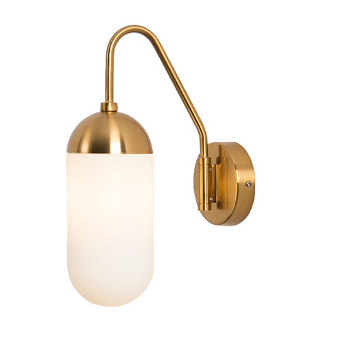Бра Pelle Sconce short Gooseneck Clear Shade Латунь Белый Бра Pelle Sconce short Gooseneck Clear Shade Латунь Белый в Кирове | Loft Concept