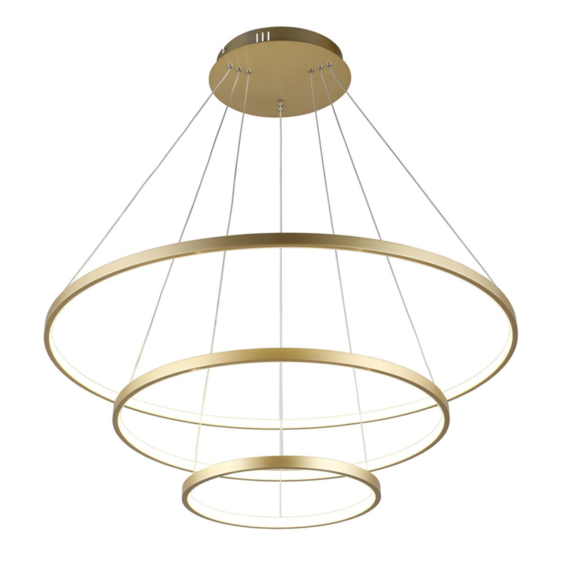 Люстра Ring Horizontal Trio Gold Золотой Люстра Ring Horizontal Trio Gold Золотой в Кирове | Loft Concept