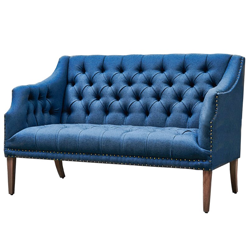 Диван Morton Capitone Sofa Диван синий лен Синий Диван Morton Capitone Sofa Диван синий лен Синий в Кирове | Loft Concept