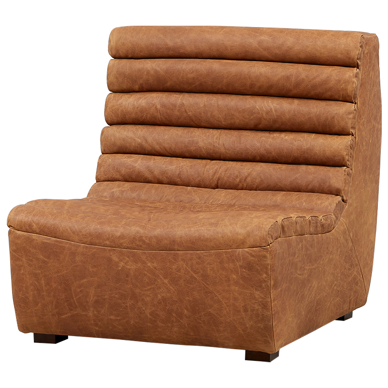 Модульное кожаное кресло Beaumont Lounge Leather Armchair Коричневый Модульное кожаное кресло Beaumont Lounge Leather Armchair Коричневый в Кирове | Loft Concept