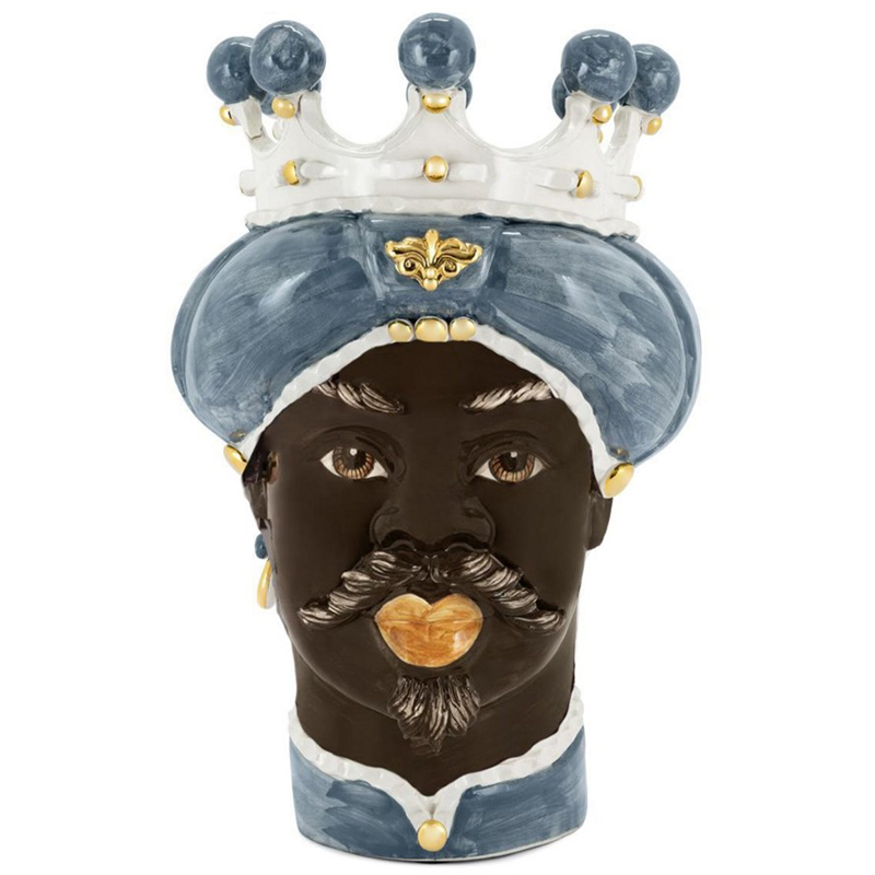 Ваза Vase Moro Man Medium New Grey Gold Серо-голубой Коричневый Белый Золотой Ваза Vase Moro Man Medium New Grey Gold Серо-голубой Коричневый Белый Золотой в Кирове | Loft Concept