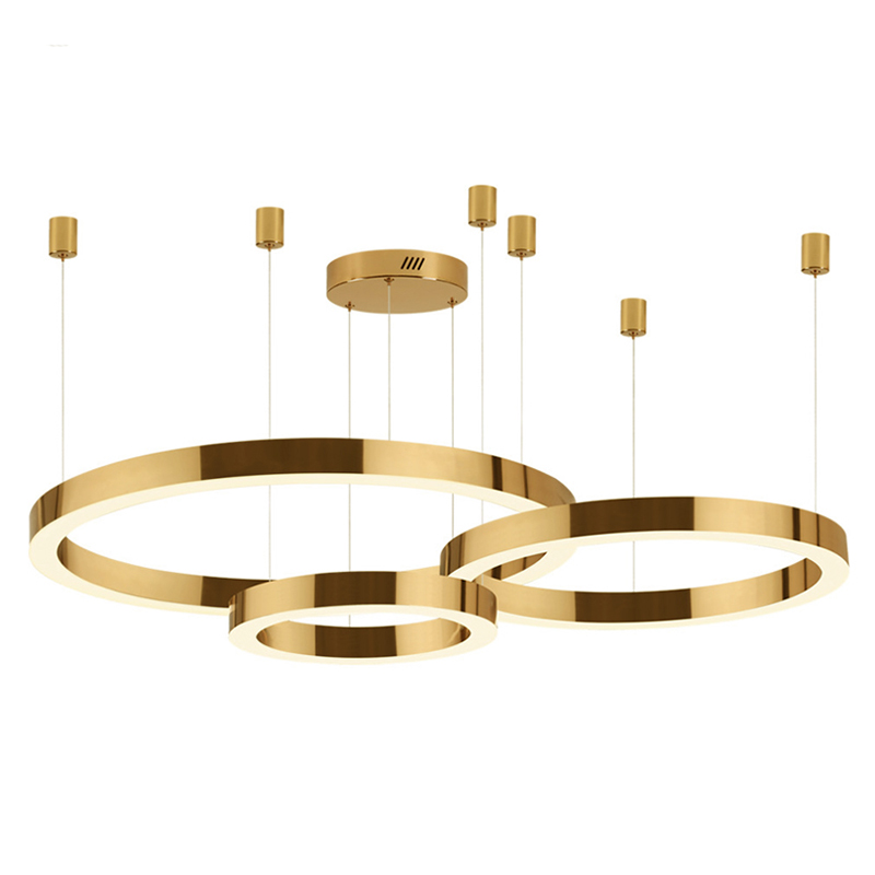 Люстра 3 Gold Ring Horizontal Золотой Люстра 3 Gold Ring Horizontal Золотой в Кирове | Loft Concept