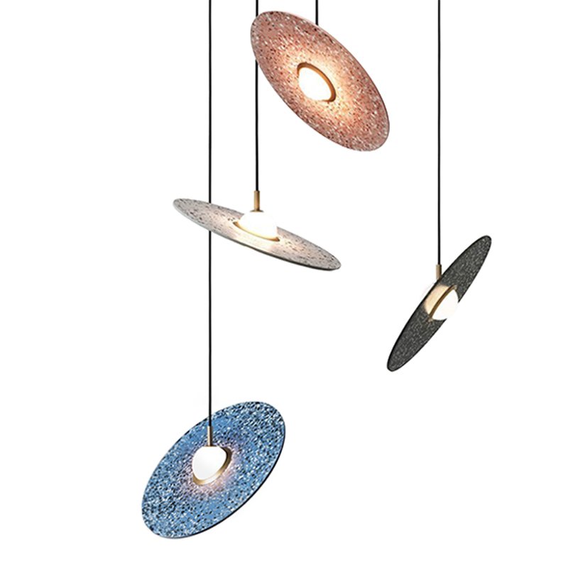 Подвесной светильник Stone Disc Haning Pendant Серый Синий Черный Розовый (Rose) Подвесной светильник Stone Disc Haning Pendant Серый Синий Черный Розовый (Rose) в Кирове | Loft Concept