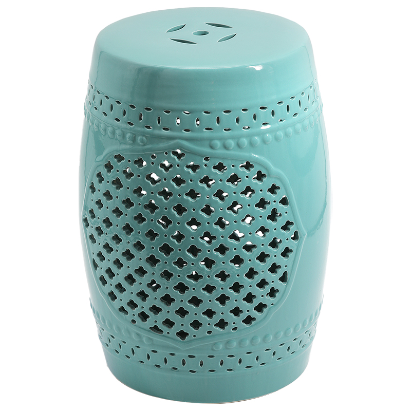 Керамический табурет Quatrefoil Garden Stool - Turquoise Бирюзовый Керамический табурет Quatrefoil Garden Stool - Turquoise Бирюзовый в Кирове | Loft Concept