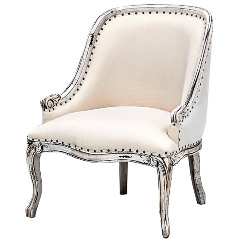Кресло Jeunesse French Seating Armchair Белый Молочный Коричневый винтаж Кресло Jeunesse French Seating Armchair Белый Молочный Коричневый винтаж в Кирове | Loft Concept