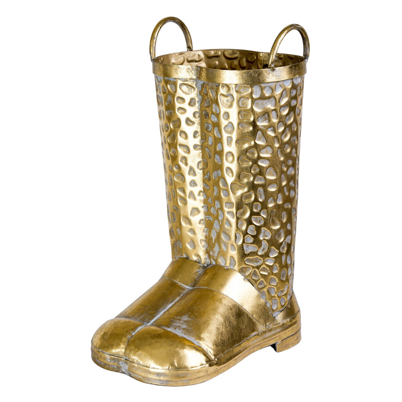 Ваза в форме сапог с рельефной текстурой и ручками Vase Boot Винтажное Темное Золото Ваза в форме сапог с рельефной текстурой и ручками Vase Boot Винтажное Темное Золото в Кирове | Loft Concept