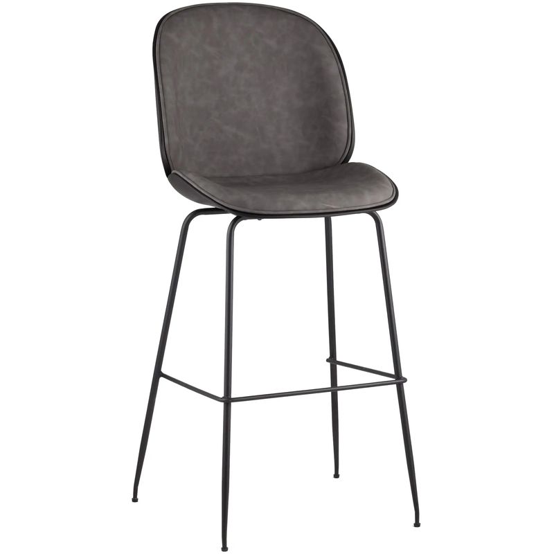 Стул Барный Винтажная Серая Экокожа Vendramin Bar Chair Серый Черный Стул Барный Винтажная Серая Экокожа Vendramin Bar Chair Серый Черный в Кирове | Loft Concept