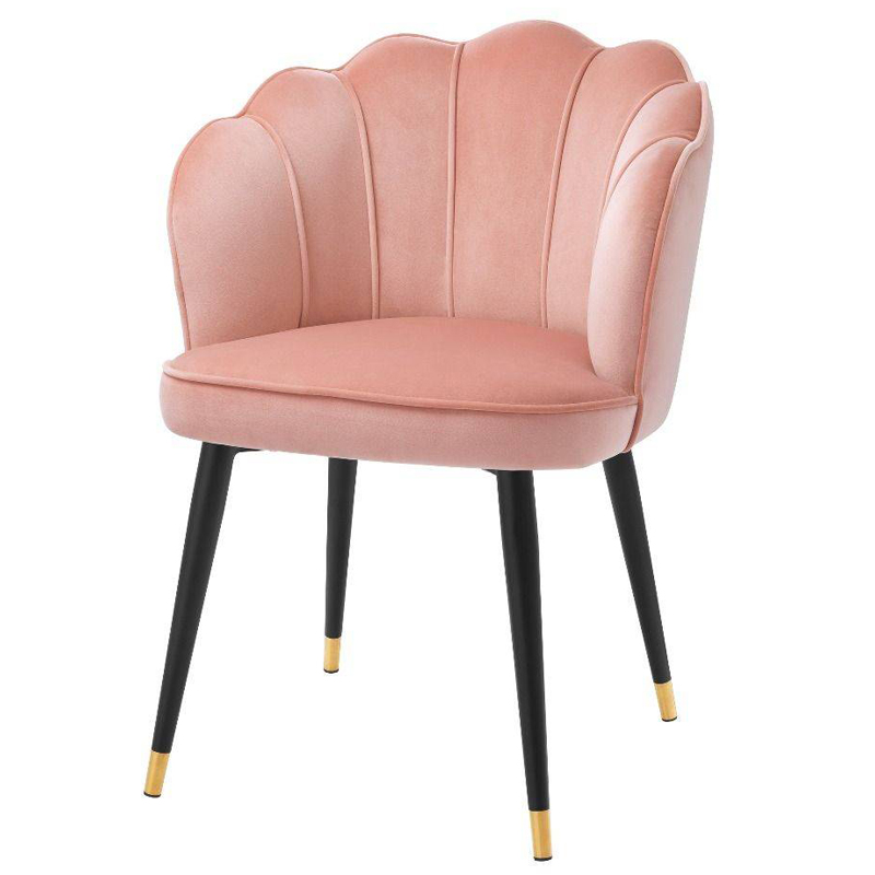 Стул Eichholtz Dining Chair Bristol nude Розовый пастельный Черный Латунь Стул Eichholtz Dining Chair Bristol nude Розовый пастельный Черный Латунь в Кирове | Loft Concept