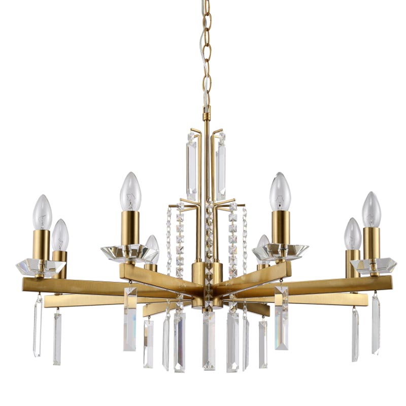 Люстра Vivien Crystal Brass Chandelier 8 Латунь Серый Люстра Vivien Crystal Brass Chandelier 8 Латунь Серый в Кирове | Loft Concept