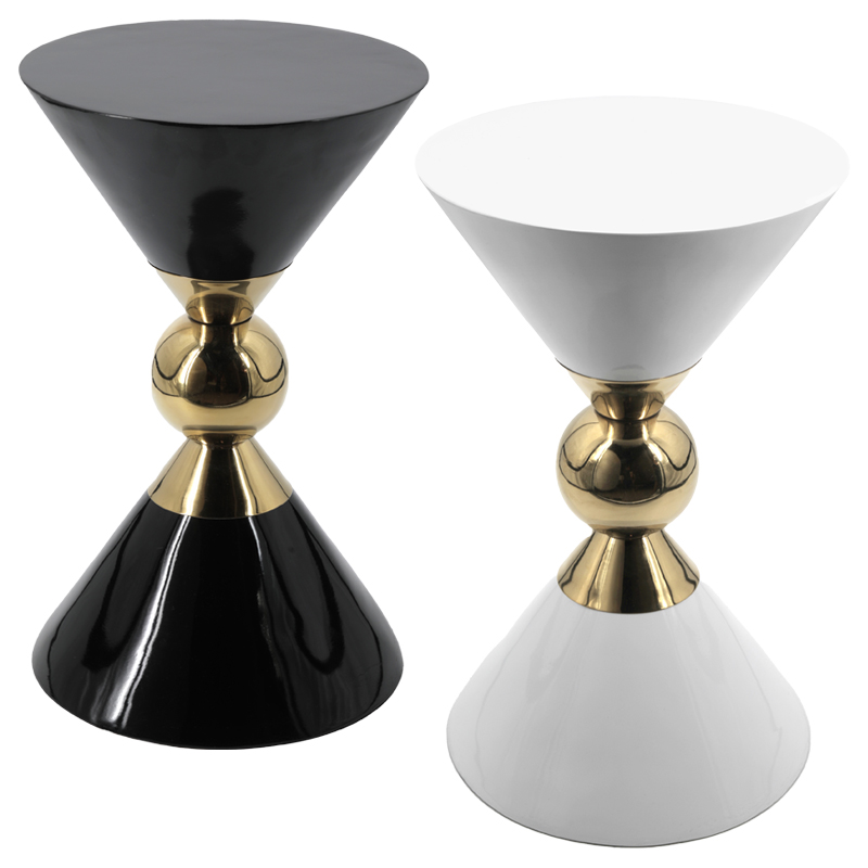 Приставной столик CANAAN ACCENT Table Черный Белый Золотой Приставной столик CANAAN ACCENT Table Черный Белый Золотой в Кирове | Loft Concept