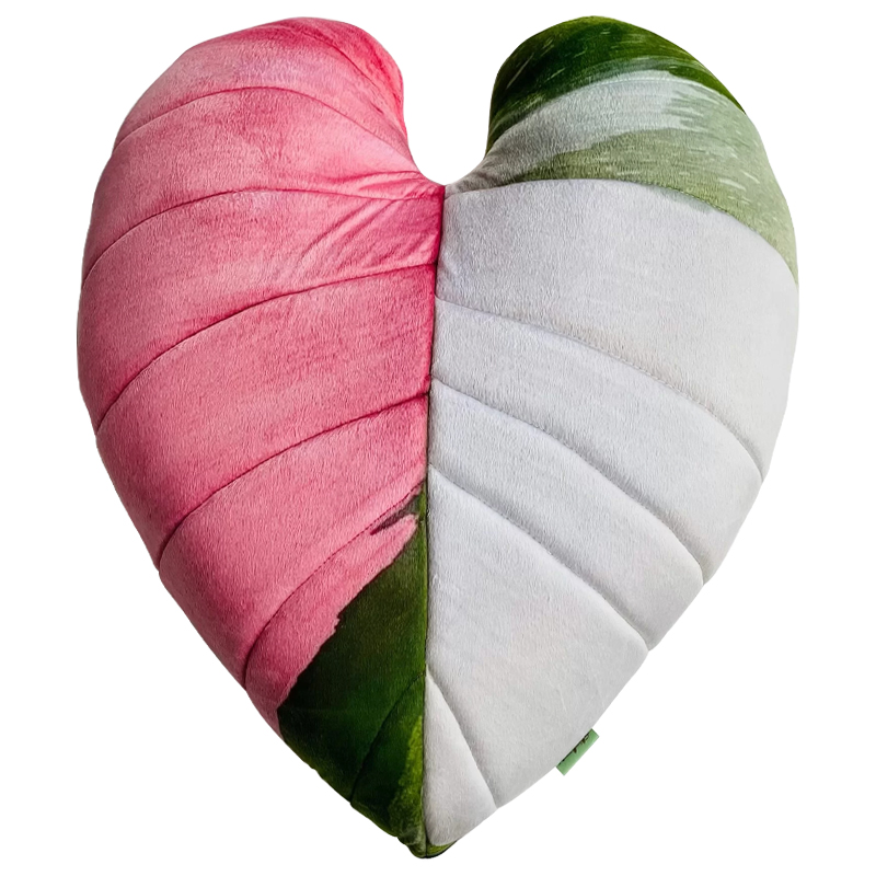 Декоративная подушка Botanical Cushion Filodendron Pink Princess Зеленый Белый Розовый Декоративная подушка Botanical Cushion Filodendron Pink Princess Зеленый Белый Розовый в Кирове | Loft Concept