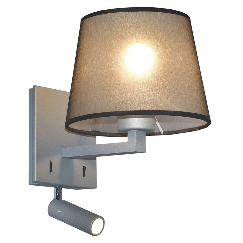 Бра с абажуром и поворотным спотом Trumpet Lamp Grey Серый Бра с абажуром и поворотным спотом Trumpet Lamp Grey Серый в Кирове | Loft Concept