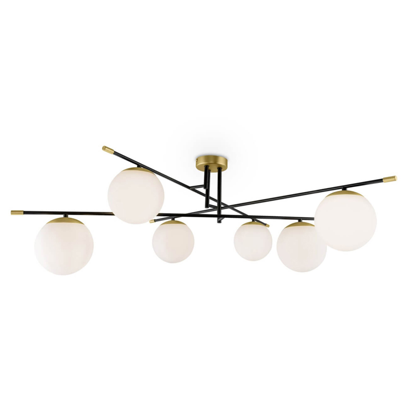 Потолочный светильник Spike Balls Hanging Lamp Белый Золотой Черный Потолочный светильник Spike Balls Hanging Lamp Белый Золотой Черный в Кирове | Loft Concept