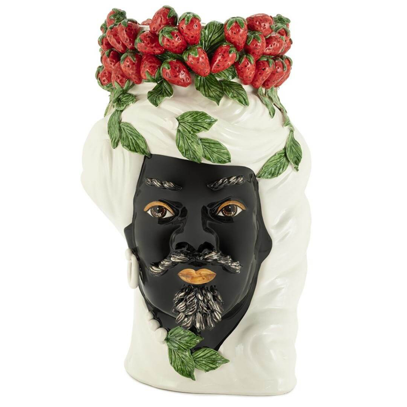 Ваза VASE STRAWBERRIES HEAD MAN BIG White Красный Белый Ваза VASE STRAWBERRIES HEAD MAN BIG White Красный Белый в Кирове | Loft Concept