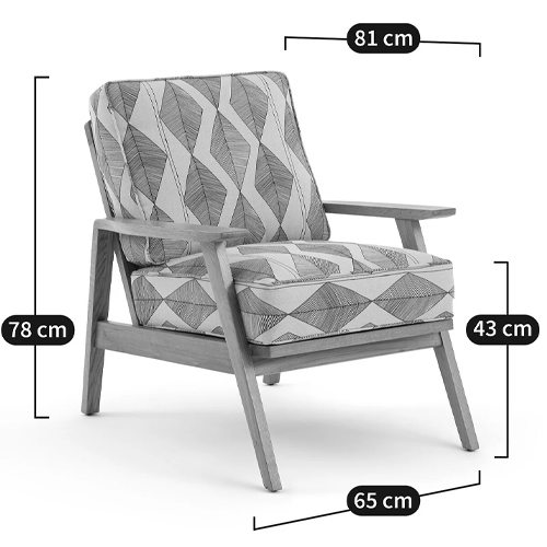 Кресло с каркасом из массива дуба Deniaud Oak Rhombus Beige Armchair Кресло с каркасом из массива дуба Deniaud Oak Rhombus Beige Armchair в Кирове