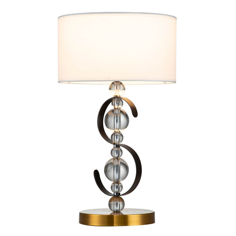 Настольная лампа с Абажуром Annelies Table Lamp Золотой Черный Белый Настольная лампа с Абажуром Annelies Table Lamp Золотой Черный Белый в Кирове | Loft Concept