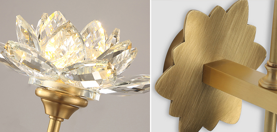 Бра Хрустальный Цветок Лотоса Lotus flower Wall Clear Glass D Бра Хрустальный Цветок Лотоса Lotus flower Wall Clear Glass D - Loft-Concept в Кирове