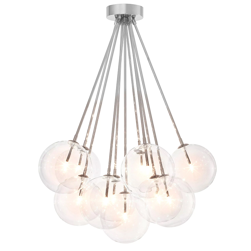 Люстра Eichholtz Ceiling Lamp Molecule Nickel Никель Прозрачное Стекло Люстра Eichholtz Ceiling Lamp Molecule Nickel Никель Прозрачное Стекло в Кирове | Loft Concept