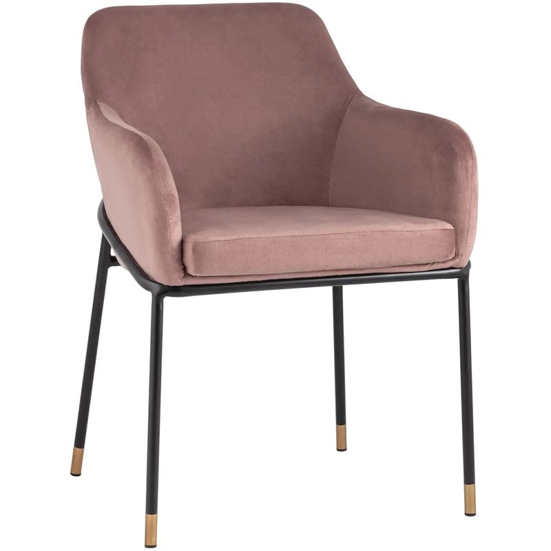 Стул Sandra Chair Пыльно-Розовый Велюр Розовый пастельный Черный Стул Sandra Chair Пыльно-Розовый Велюр Розовый пастельный Черный в Кирове | Loft Concept