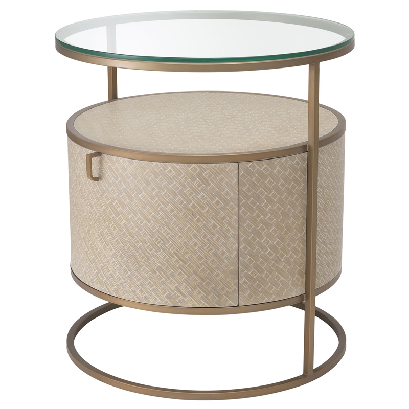Приставной стол Eichholtz Bedside Table Napa Valley oak Матовая латунь Бежевый Прозрачный Приставной стол Eichholtz Bedside Table Napa Valley oak Матовая латунь Бежевый Прозрачный в Кирове | Loft Concept