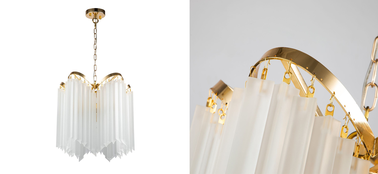 Люстра с подвесками из стеклянных пластин Chrysaora - фото