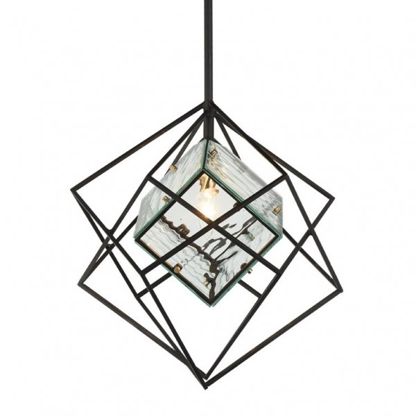 Люстра Glass Cub Pendant 40 Черный Люстра Glass Cub Pendant 40 Черный в Кирове | Loft Concept