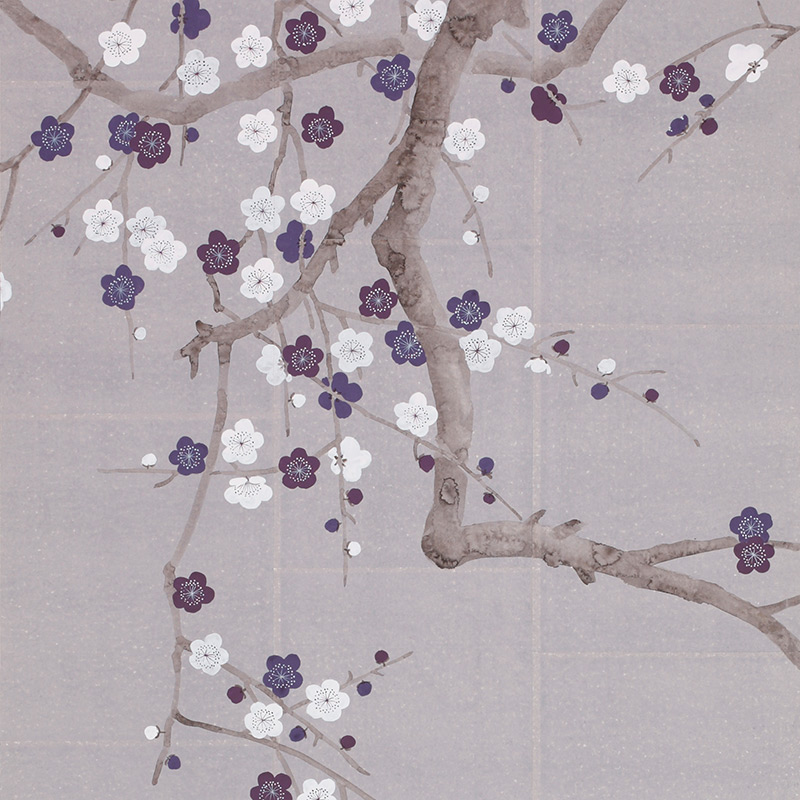 Обои ручная роспись Plum Blossom Lavender on Rich Mauve India tea paper Обои ручная роспись Plum Blossom Lavender on Rich Mauve India tea paper в Кирове | Loft Concept