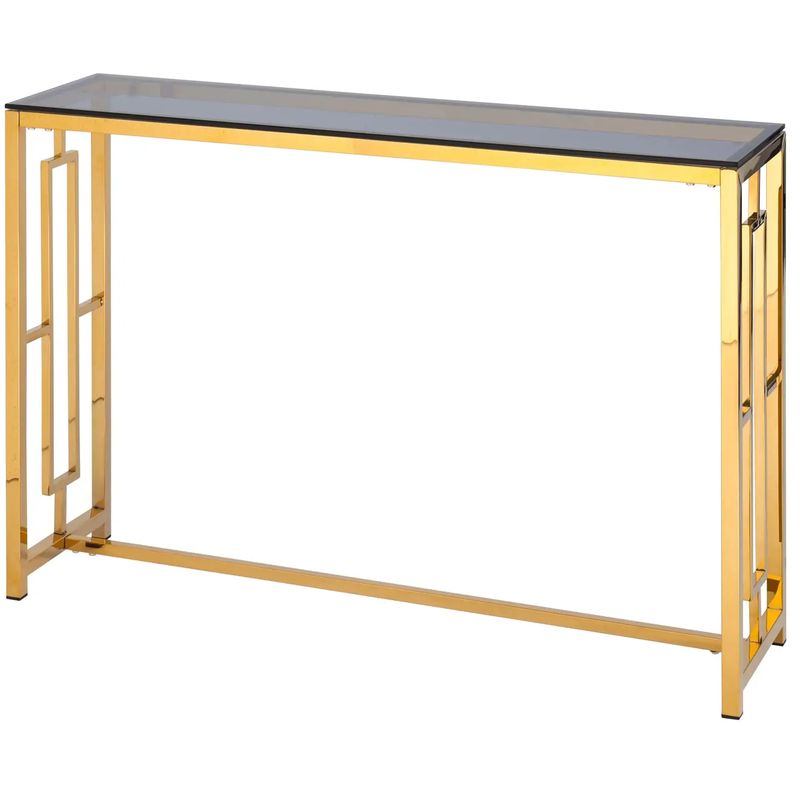 Консоль Milan Tables Gold Золотой Стекло Смок Консоль Milan Tables Gold Золотой Стекло Смок в Кирове | Loft Concept