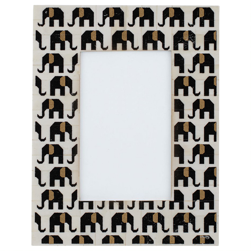 Фоторамка кость Indian Elephants Bone Inlay photo frame Черно-белый Фоторамка кость Indian Elephants Bone Inlay photo frame Черно-белый в Кирове | Loft Concept