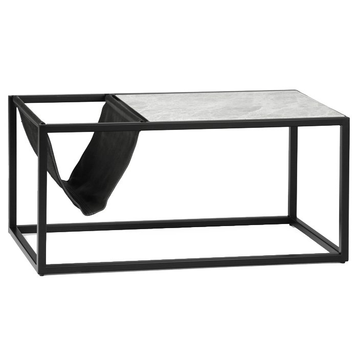 Кофейный стол Magazines Marble Серый (Gray) Черный матовый Кофейный стол Magazines Marble Серый (Gray) Черный матовый в Кирове | Loft Concept
